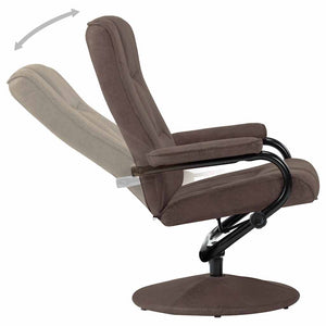 TV-Sessel mit Fußhocker Braun Wildleder-Optik