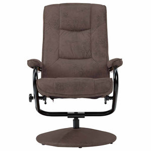TV-Sessel mit Fußhocker Braun Wildleder-Optik