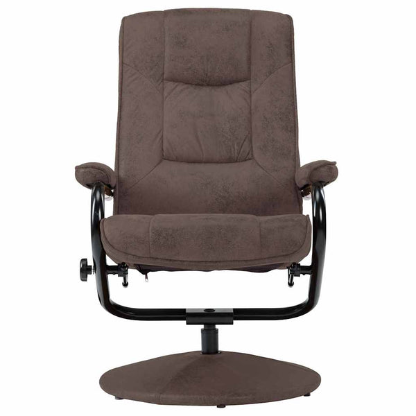 TV-Sessel mit Fußhocker Braun Wildleder-Optik