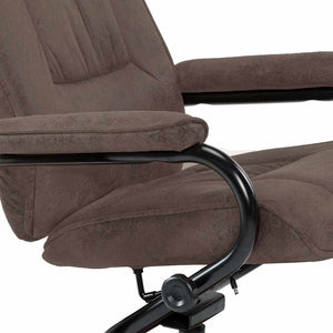 TV-Sessel mit Fußhocker Braun Wildleder-Optik