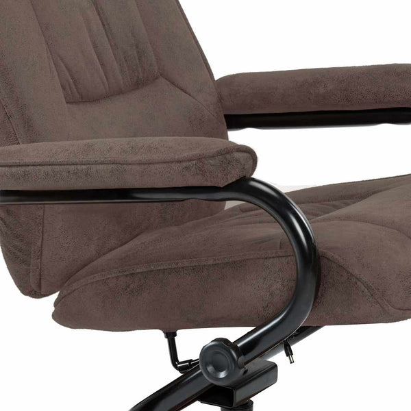 TV-Sessel mit Fußhocker Braun Wildleder-Optik