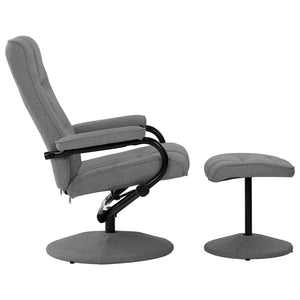 Relaxsessel mit Fußhocker Hellgrau Stoff