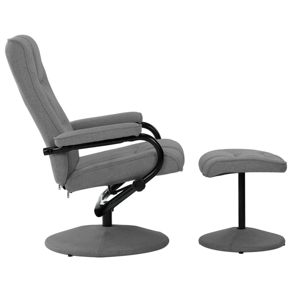Relaxsessel mit Fußhocker Hellgrau Stoff