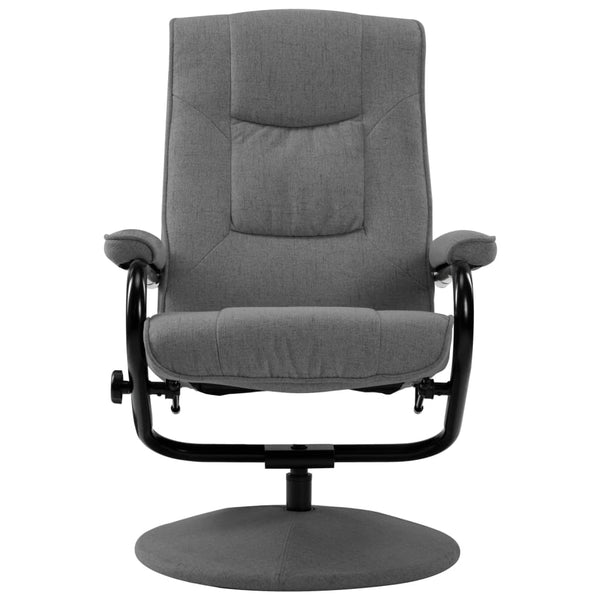 Relaxsessel mit Fußhocker Hellgrau Stoff
