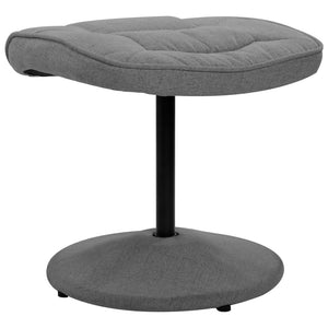 Relaxsessel mit Fußhocker Hellgrau Stoff