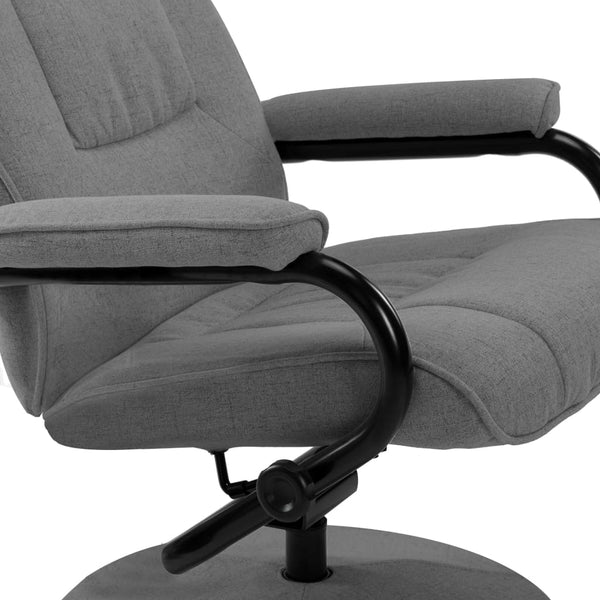 Relaxsessel mit Fußhocker Hellgrau Stoff