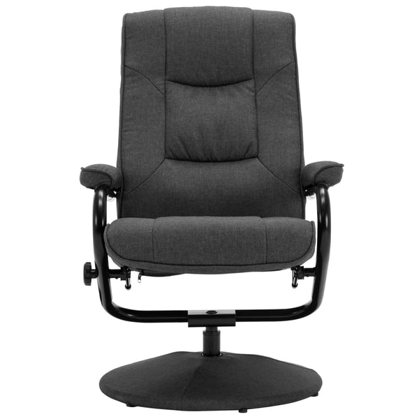 Relaxsessel mit Fußhocker Dunkelgrau Stoff
