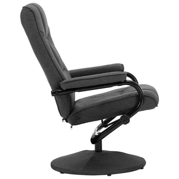 vidaXL Fauteuil relax avec repose-pieds Gris foncé Tissu
