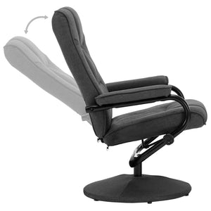 vidaXL Fauteuil relax avec repose-pieds Gris foncé Tissu