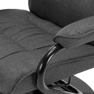 vidaXL Fauteuil relax avec repose-pieds Gris foncé Tissu