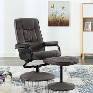 Relaxsessel mit Fußhocker Dunkelgrau Stoff