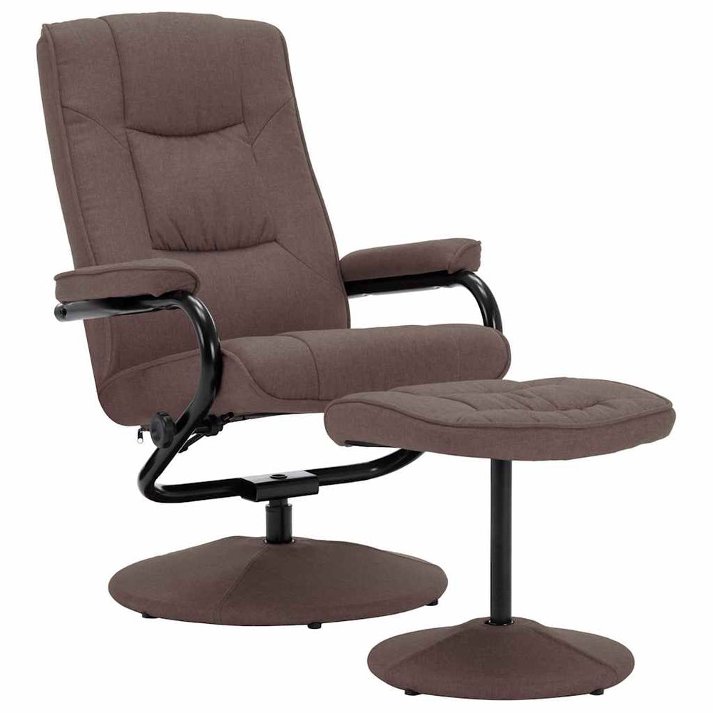 vidaXL Fauteuil relax avec repose-pieds marron en tissu