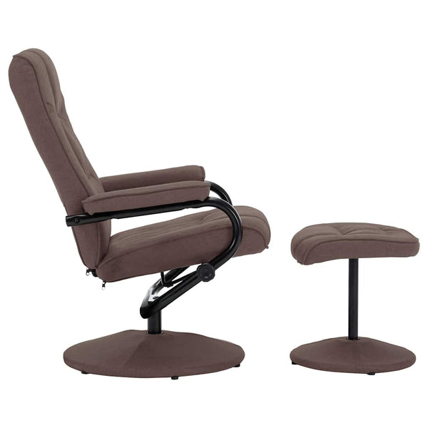 Relaxsessel mit Fußhocker Braun Stoff