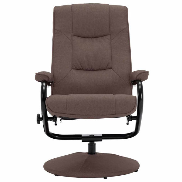 vidaXL Fauteuil relax avec repose-pieds marron en tissu