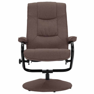Relaxsessel mit Fußhocker Braun Stoff