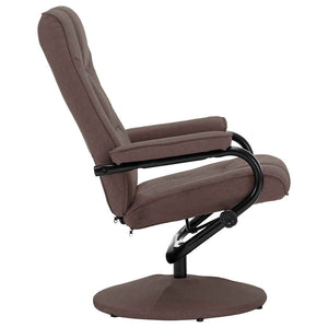 vidaXL Fauteuil relax avec repose-pieds marron en tissu