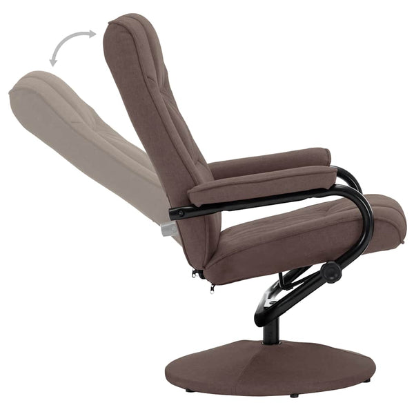 vidaXL Fauteuil relax avec repose-pieds marron en tissu