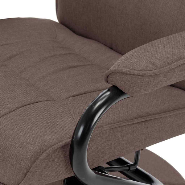 Relaxsessel mit Fußhocker Braun Stoff