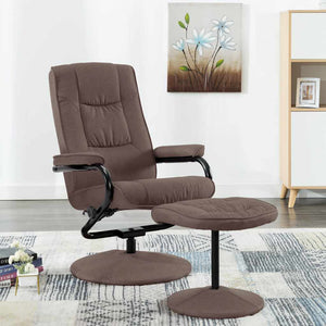 vidaXL Fauteuil relax avec repose-pieds marron en tissu