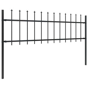 Gartenzaun Woerden mit Speerspitze Stahl 181 x 60 cm Schwarz