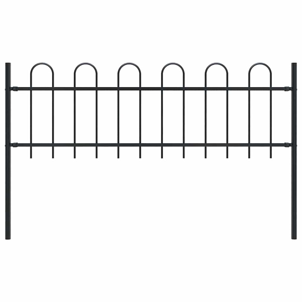 Gartenzaun BOXTEL mit Bügelaufsatz Stahl 181 x 60 cm Schwarz