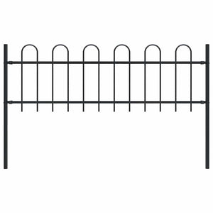 Gartenzaun BOXTEL mit Bügelaufsatz Stahl 181 x 60 cm Schwarz