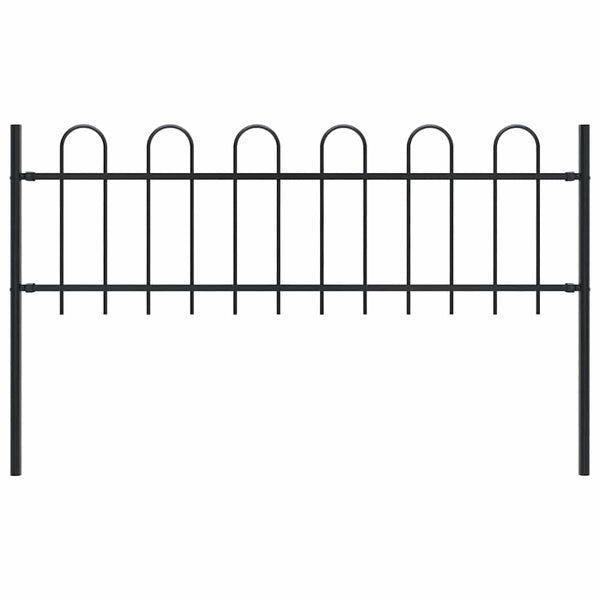 Gartenzaun BOXTEL mit Bügelaufsatz Stahl 181 x 60 cm Schwarz