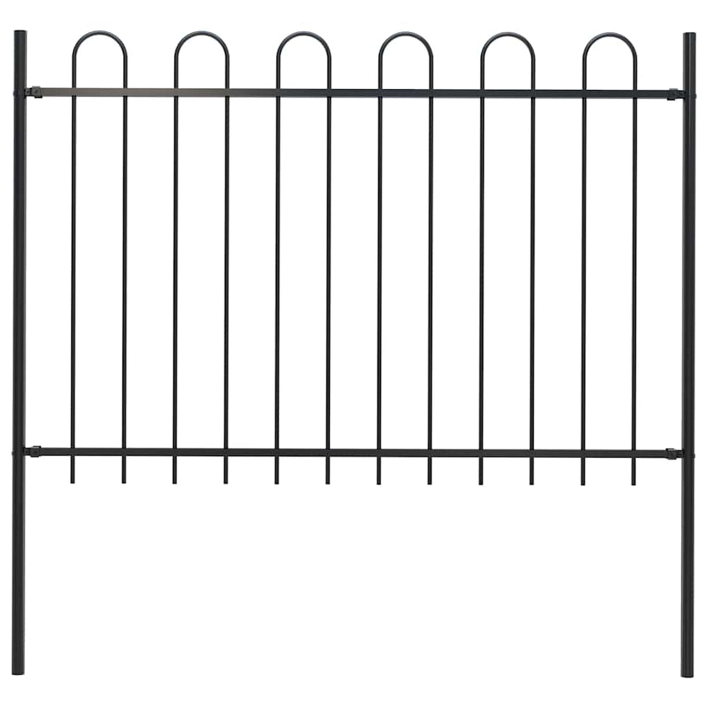 Gartenzaun BOXTEL mit Bügelaufsatz Stahl 181 x 120 cm Schwarz