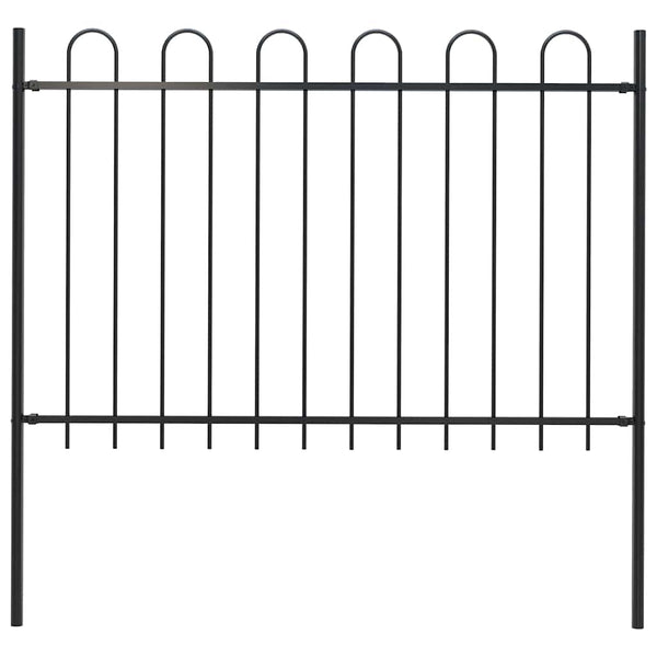 Gartenzaun BOXTEL mit Bügelaufsatz Stahl 181 x 120 cm Schwarz