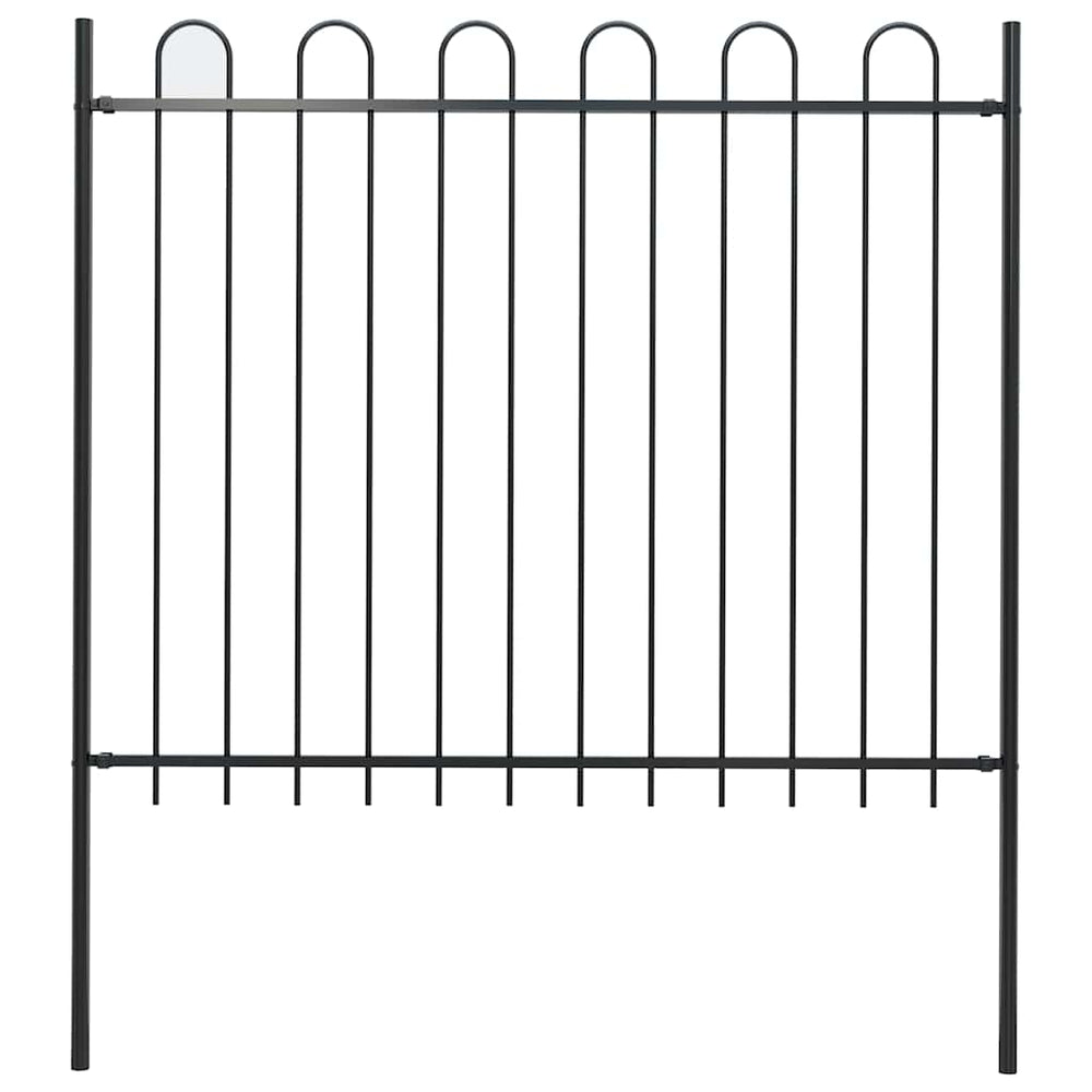 Gartenzaun BOXTEL mit Bügelaufsatz Stahl 181 x 150 cm Schwarz