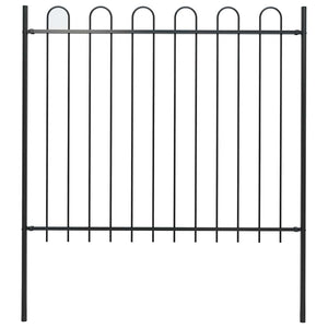 Gartenzaun BOXTEL mit Bügelaufsatz Stahl 181 x 150 cm Schwarz