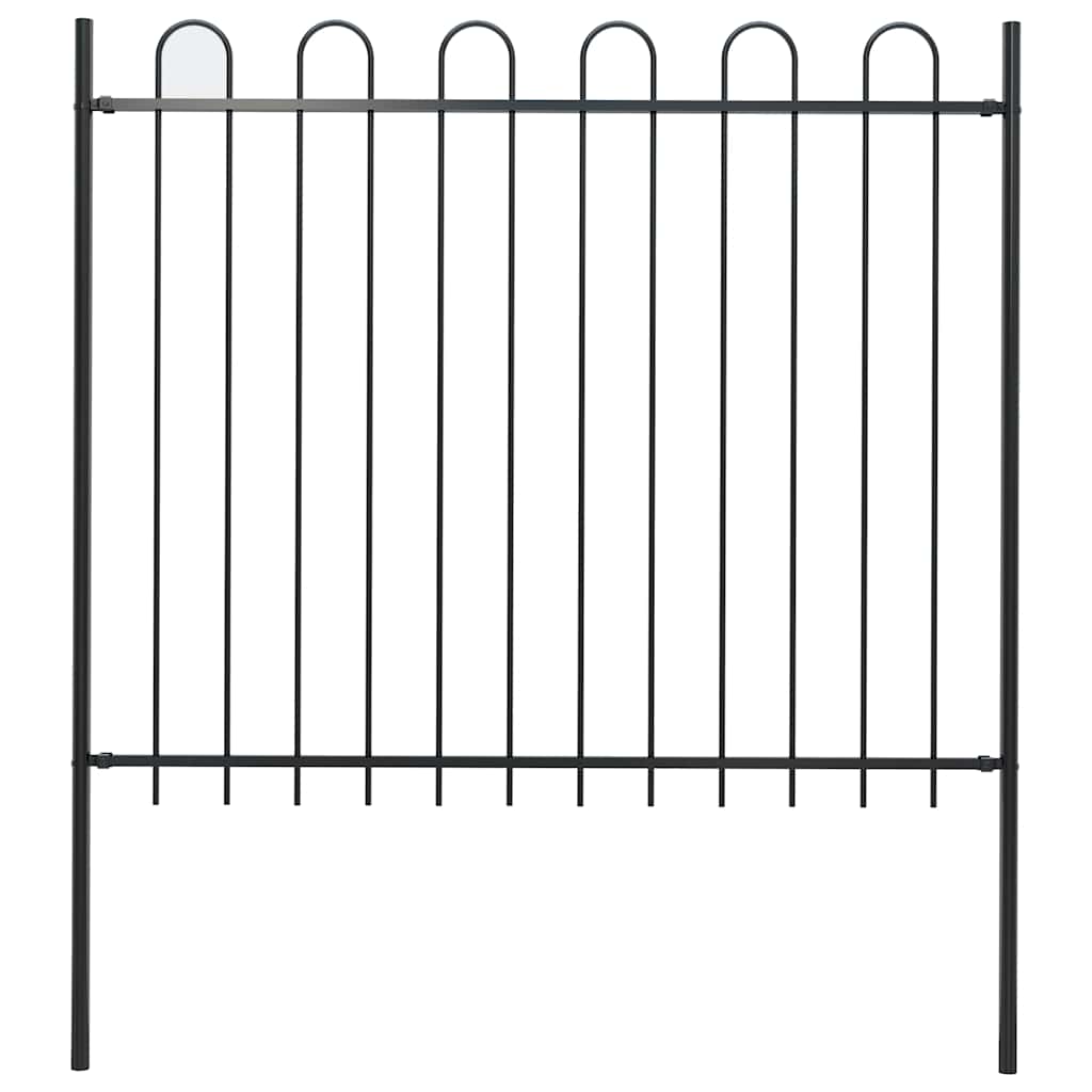Gartenzaun BOXTEL mit Bügelaufsatz Stahl 181 x 150 cm Schwarz