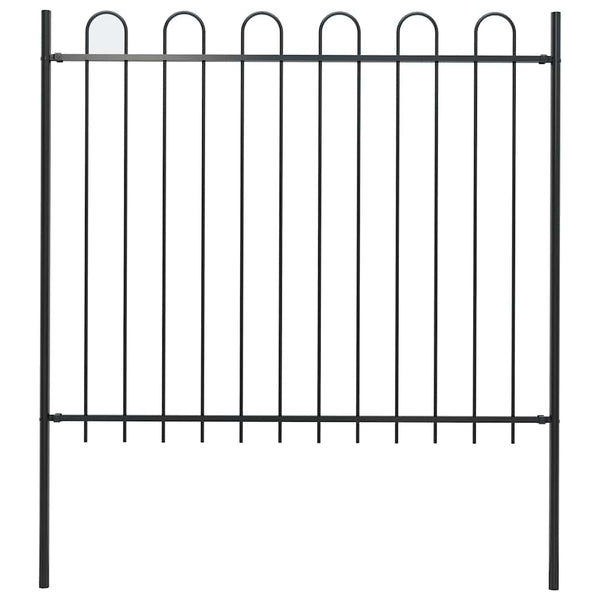 Gartenzaun BOXTEL mit Bügelaufsatz Stahl 181 x 150 cm Schwarz
