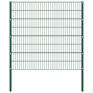 Zaunelement mit Pfosten Eisen 176,5 x 160 cm Grün