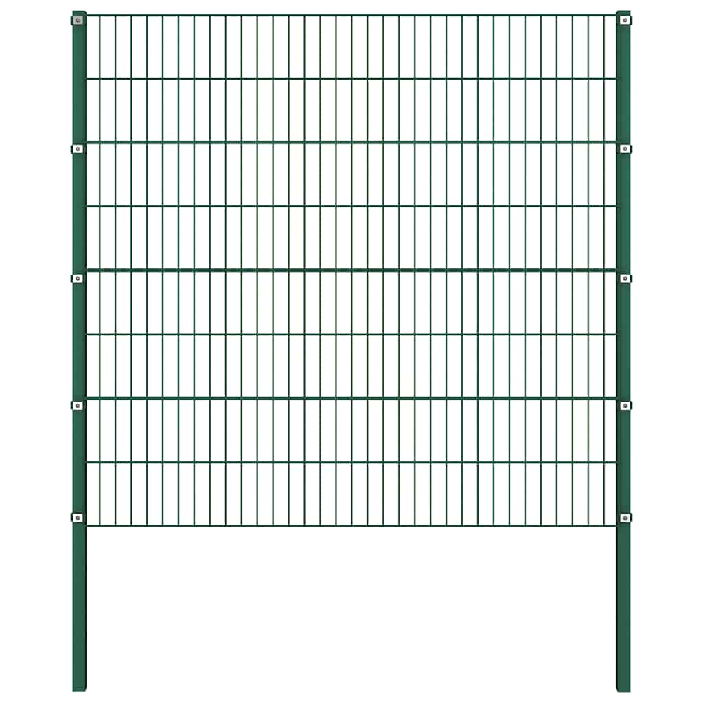 Zaunelement mit Pfosten Eisen 176,5 x 160 cm Grün