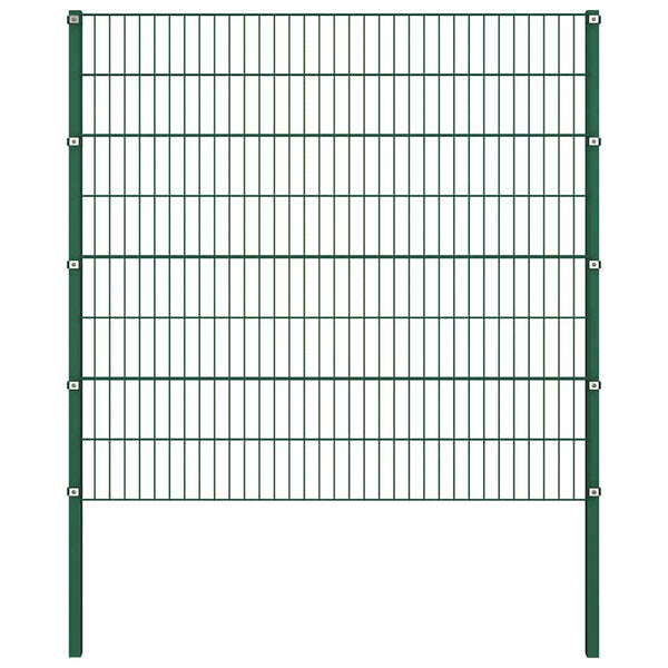 Zaunelement mit Pfosten Eisen 176,5 x 160 cm Grün