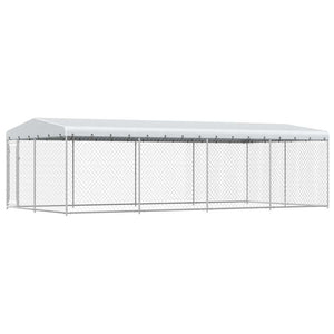 Outdoor-Hundezwinger mit Überdachung 7,6x3,8x2,3 m