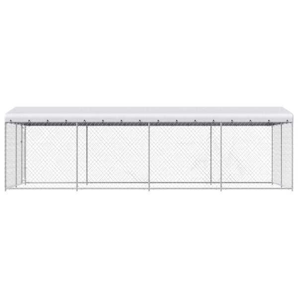 Outdoor-Hundezwinger mit Überdachung 7,6x3,8x2,3 m