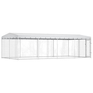 Outdoor-Hundezwinger mit Überdachung 7,6x3,8x2,3 m
