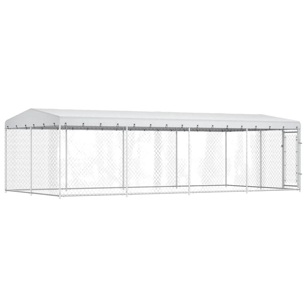 Outdoor-Hundezwinger mit Überdachung 7,6x3,8x2,3 m