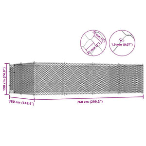Outdoor-Hundezwinger 7,6x3,8x1,9 m