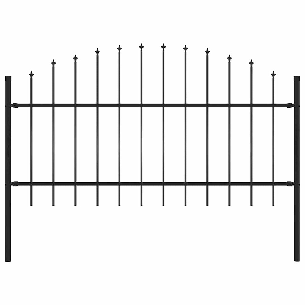 Gartenzaun Woerden mit Speerspitze Stahl 170 x 125 cm Schwarz