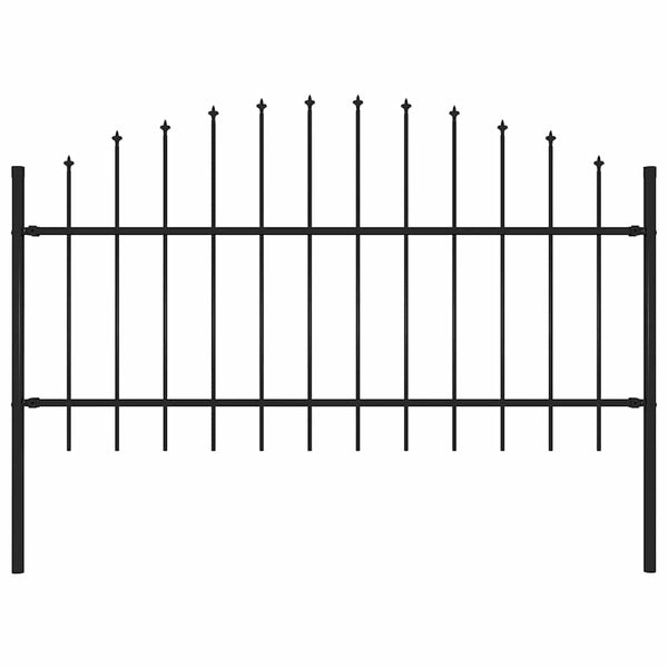 Gartenzaun Woerden mit Speerspitze Stahl 170 x 125 cm Schwarz