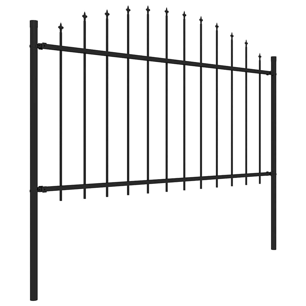 Gartenzaun Woerden mit Speerspitze Stahl 170 x 150 cm Schwarz