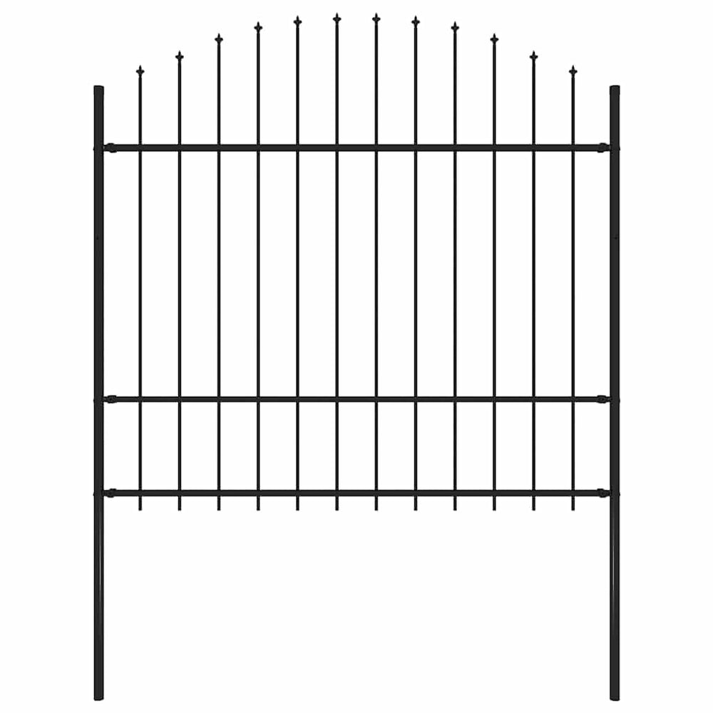 Gartenzaun Woerden mit Speerspitze Stahl 170 x 175 cm Schwarz