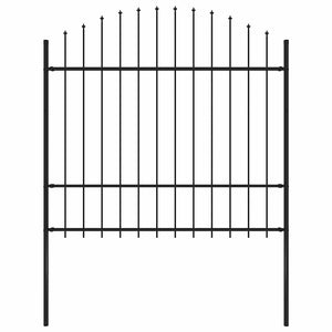 Gartenzaun Woerden mit Speerspitze Stahl 170 x 175 cm Schwarz