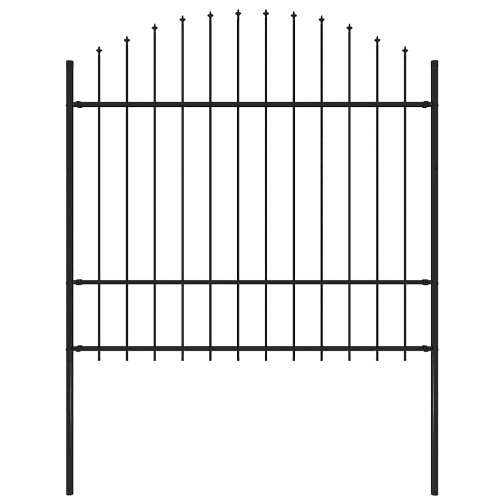 Gartenzaun Woerden mit Speerspitze Stahl 170 x 175 cm Schwarz