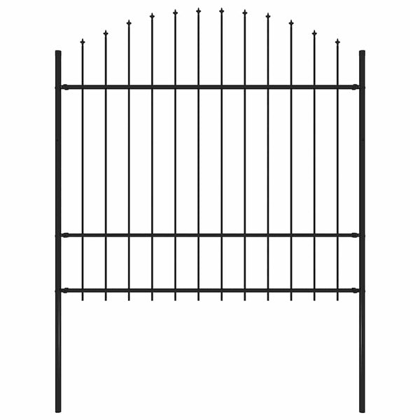 Gartenzaun Woerden mit Speerspitze Stahl 170 x 175 cm Schwarz