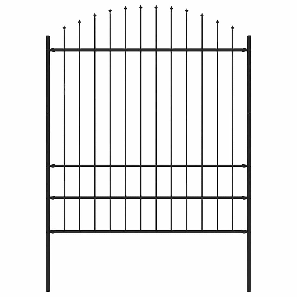 Gartenzaun Woerden mit Speerspitze Stahl 170 x 200 cm Schwarz