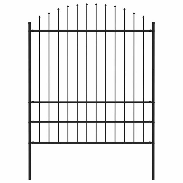 Gartenzaun Woerden mit Speerspitze Stahl 170 x 200 cm Schwarz